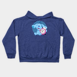 Blue with clock Kids Hoodie